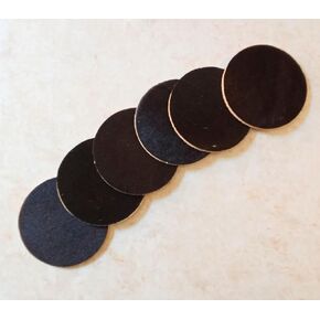 Real Cowhide Coasters Set of 6 - Handmade Luxurious Hair On Round Tea Coasters for Table Protection & Home Decor, 6pc, Black