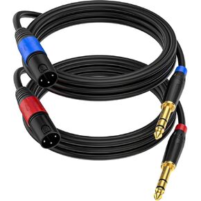 كابل ميكروفون Jozzai أنثى XLR إلى 1/4 بوصة (6.35 ملم) TS مونو جاك، غير متوازن 3 دبابيس XLR أنثى إلى ربع بوصة TS سلك ميكروفون للميكروفون الديناميكي - (3.3 قدم / 2 حزمة)