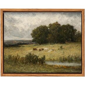 Canssape Vintage Landscape Wall Art Natural Wilderness Landscape Painting Decor Aesthetic Countryside Farmhouse Framed 8x10 Canvas Print Bedroom Living Room