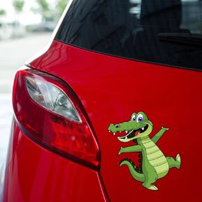 Funny Alligator Stickers - Cute Self Adhesive Reptile Car Sticker for Wall, Phone, Laptop Kids Room | 6 Inch | AG-909