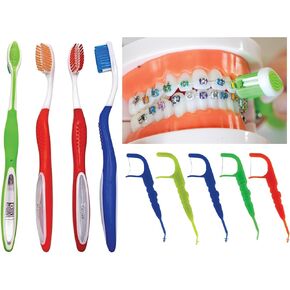 Braces Toothbrush| Soft Bristle Orthodontic Toothbrush for Cleaning Ortho Braces | U Shaped Toothbrushes for Braces| Set of 4