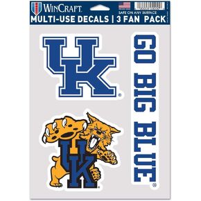 ملصق Kentucky Wildcats من الرابطة الوطنية لرياضة الجامعات (NCAA) متعدد الاستخدامات، 3 عبوات، ألوان الفريق، مقاس واحد
