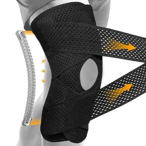 Knee Compression Sleeve for Knee Pain, Knee Brace for Meniscus Tear, Knee Brace Patella Stabilizer for Women and Men,Knee Support for Working Out,Weightlifting,Running