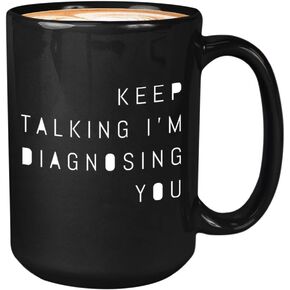 Psychologist Mug 15 oz Therapy Coffee Mugs, Funny Gifts for Psychologists Therapists School Counselor Psychiatrist, Psychology Cup Gift for Therapist Psychiatry Students, Black