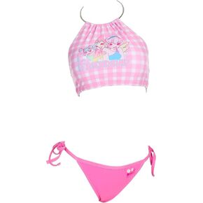 Winx Club Women's Bikini Set Swimsuit Kawaii Friendship Checked Print Two Piece Bathing Suit Pink