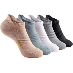 Women's Athletic Ankle Socks, 5 Pairs, Low Cut, No Show, Cushioned for Running & Hiking, Breathable, Moisture-Wicking, Lightweight, Ideal for Sports & Daily Wear, Durable & Comfortable
