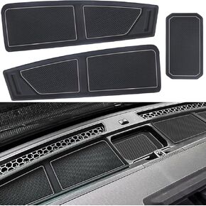 Dash Cover Tray for Ford Bronco Accessories 2021 2022 2023 2024, Dashboard Compartments Mat, Anti-Slip Silicone Insert, Anti Dust Interior Dash Pad Liner for Bronco 2/4-Door (2 Pcs, Red Trim)