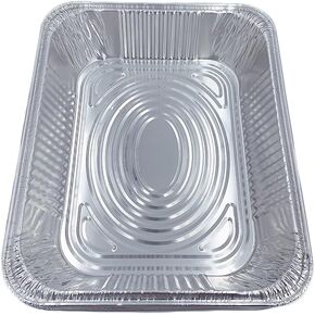 12-PCS Aluminum Foil Pans, Durable Deep Tin Pans Baking Foil Trays, Heavy Duty Disposable Baking Pans, Large Capacity Foil Pans for Baking, Roasting and Grilling for Buffet & Food Prepping