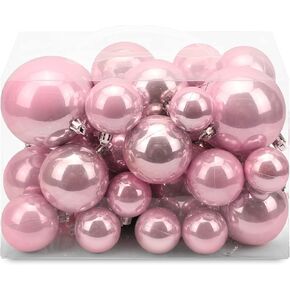 AMS 40ct Christmas Ball Plated Ornaments Tree Collection for Holiday Wedding Party Decoration(40ct Pearl, Glod)