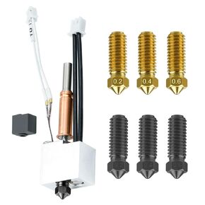 Kobra 3/Kobra 3 Combo 3D Printer Hotend Replacement with Bi-Metal Heatbreak 0.4mm Quick Swap Brass Nozzle and Silicone SockCase Heating Block Hotend Replacement Anycubic 3D Printer Accessories/Parts