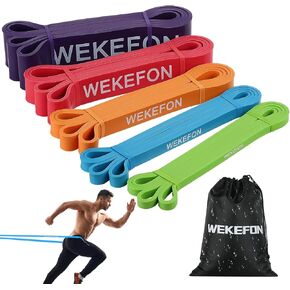 WEKEFON Pull Up Assistance Bands Thick Heavy Duty Resistance Bands Set for Men & Women, Exercise Bands Stretch Workout Band for Body Training, Crossfit Mobility Fitness Assist Bands Set of 5