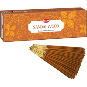 HEM Sandalwood Incense Sticks 100g – Premium Aromatic Fragrance for Relaxation, Meditation, and Spiritual Purity – Long-Lasting, Eco-Friendly, and Handcrafted Agarbatti for Home & Office
