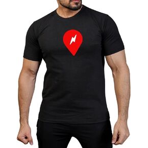 Supercharged Black Graphic Tee- Short Sleeve Crew Neck T-Shirts for Men and Women (X-Large)