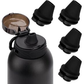 4PCS Bite Valve Replacement for Ello Cooper 32oz Stainless Steel Water Bottle, Water Bottle Mouthpiece, Silicone Free BPA Spout Compatible With Ello Cooper 18/22/40oz Accessories Parts (Black)
