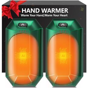 AI Hand Warmers Rechargeable 2 Pack,Portable Electric Hand Warmer Reusable,AI Smart Chip Hand Warmer for Outdoor Golf Hunting Camping Accessories,Warm Winter Gifts for Men Women Kids