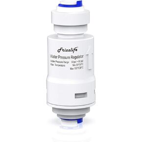 Frizzlife Water Filter Pressure Regulator Protection Valve For Reverse Osmosis & Water Filter System, 60PSI, 1/4" Quick Connect Push Fit, PRV01
