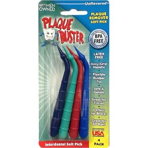 (Pack of 1 Gum Stimulator & Plaque Remover, Made in USA, Great for Oral Health and Healthy Gums, Multicolor (4 Picks per Pack)