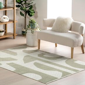 nuLOOM 8' x 10' Versa Collection Reversible SuperiorWash Area Rug, Machine Washable, Stain-Resistant, Easy Storage, Oeko-TEX Certified, Grania Light Green