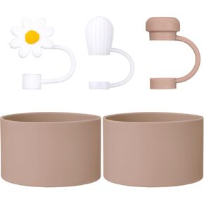 2-Piece Silicone Boot for Stanley Quencher H2.0 20 30, 40oz & IceFlow Flip 20 30oz Tumblers with 3-Piece Straw Cover Cap, Stanley Cup Accessories Set