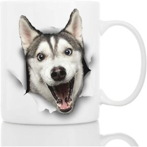 Winston & Bear Funny Husky Dog Mug - Ceramic Funny Coffee Mug - Cute Novelty Coffee Mug Present - Great Birthday or Christmas Surprise for Friend or Coworker (15oz)