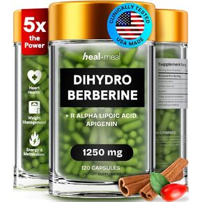 Dihydroberberine Supplement - Berberine With Ceylon Cinnamon - Dehydro Berberine Supplement - Super Berberine Supplement with Apigenin & R Alpha Lipoic Acid - Hydroberberine 1,250 mg , 120 Capsules