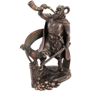 Veronese Design Heimdall, The Guardian of The Bifrost Bronze Finished Statue - Norse God Mythology - 10.25 Inches Tall - with Exquisite Detail and Hand-Painted Accents