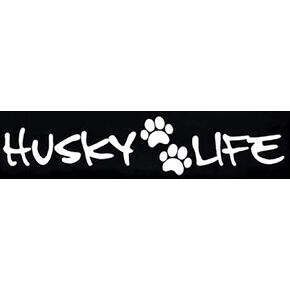 Husky Life Dog PAW Decal Vinyl Sticker White 7.5 x 3 in SSND1092