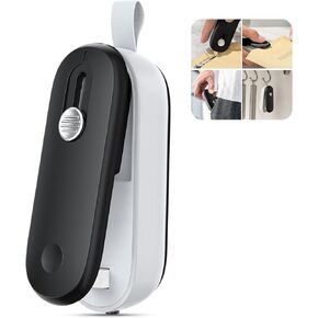 ODSD Bag Sealer, 2 in 1 Mini Bag Sealer Heat Seal and Cutter with Lanyard, Portable Handheld Chip Bag Sealer Heat Sealer for Snacks Candies Plastic Bag Food Storage (Batteries Included)