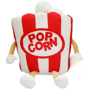 14.5" Cute Hamburger Plush Toy Funny Hamburger Plushie Pillow Toy Funny Stuffed Food Plush Toy Gift for Kid Room Decor Holiday Birthday Christmas Decoration (Popcorn)
