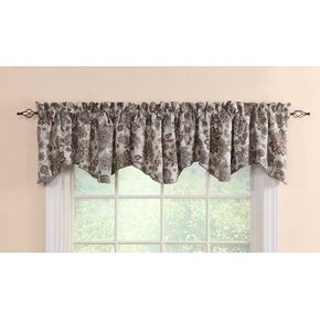Stylemaster Twill and Birch Cassidy Lined Scalloped Valance with Cording, 52-Inch by 17-Inch, Spa