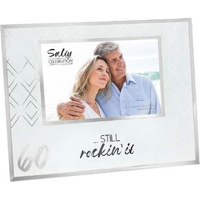 Pavilion Gift Company 60 ... Still Rockin' It - 4x6 Inch Horizontal White & Gold Art Deco Birthday Picture Frame