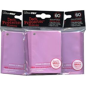 Ultra Pro Card Supplies YuGiOh Sized Deck Protector Sleeves Pink 60 Count X3