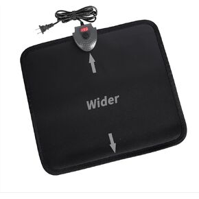 Heated Floor Mat Under Desk for Foot Warmer - Wider 110V Adjustable Temperature Electric Space Heaters Heating Pad - Carbon Crystal & Energy Saving Feet Warmers for office,home (Black Gray)