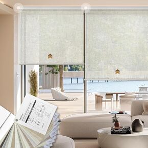 Motorized Roller Shades, Smart Blinds for Windows, Remote Automatic Window Shades, Electric Shades, Light Filtering, Compatible with Alexa Google Apple Home