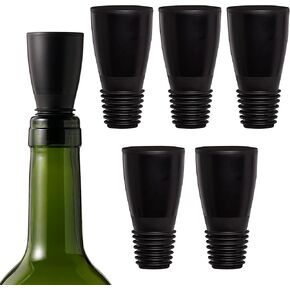 Alchemi Repour Wine Saver Stoppers - Easy to Use Vacuum Seal Wine Stoppers - Removes Oxygen from Wine - Set of 6