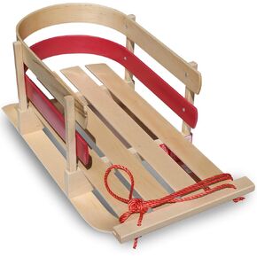 Flexible Flyer BCL-40 Premium Baby Sleigh. Toddler Boggan. Wooden Pull Sled for Kids,Red , 29 x 14 x 11.5 inches in Kuwait