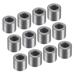 6pcs Sleeve Bearings - [12mm Bore Dia x 18mm OD x 22mm Length] Sintered Iron Bushing for Industrial Equipment, Self-Lubricating, Silver Tone