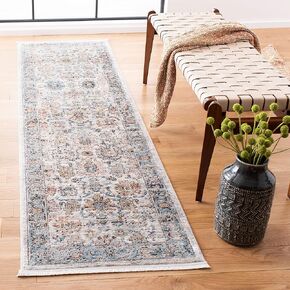 SAFAVIEH Shivan Collection 2'2" x 8' Grey/Blue SHV797F Oriental Distressed Non-Shedding Living Room Entryway Foyer Hallway Bedroom Runner Rug