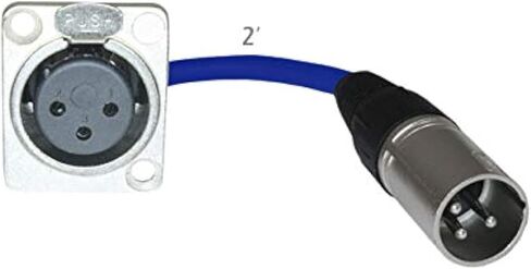 2ft Pigtail: XLR Female Panel Mount to XLR Male Plug (Black) in Saudi Arabia