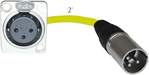 2ft Pigtail: XLR Female Panel Mount to XLR Male Plug (Black) in Saudi Arabia