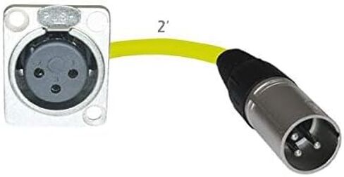 2ft Pigtail: XLR Female Panel Mount to XLR Male Plug (Black) in Saudi Arabia
