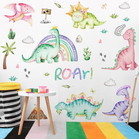 Resurhang Dinosaur Wall Decals Tree Dino Wall Stickers Large Boho Decals Home Decorations for Baby Nursery Boys Girls Bedroom Playroom Kindergarten Daycare Classroom Art Decor in Saudi Arabia