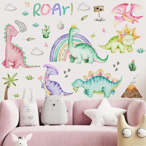 Resurhang Dinosaur Wall Decals Tree Dino Wall Stickers Large Boho Decals Home Decorations for Baby Nursery Boys Girls Bedroom Playroom Kindergarten Daycare Classroom Art Decor in Saudi Arabia