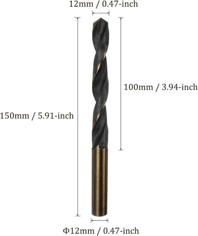 2PCS Twist Drill Bit - [8.5mm / 0.3"] Titanium & Nitride Coated High-Speed Steel Round Shank Jobber Bit Set Black Gold for Metal Wood Plastic Steel Use, 75mm / 3" Blade Length in Saudi Arabia