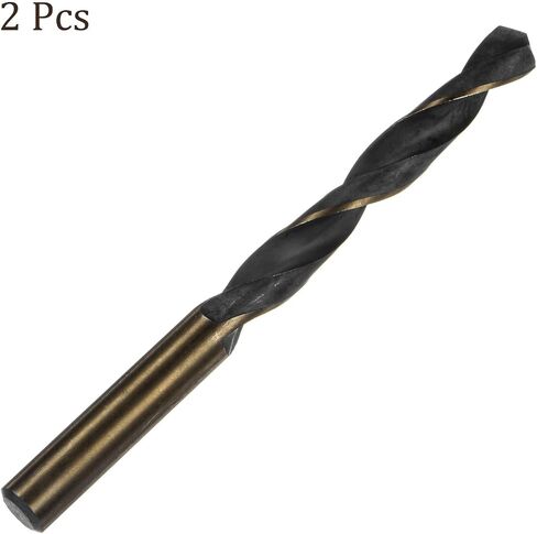 2PCS Twist Drill Bit - [8.5mm / 0.3"] Titanium & Nitride Coated High-Speed Steel Round Shank Jobber Bit Set Black Gold for Metal Wood Plastic Steel Use, 75mm / 3" Blade Length in Saudi Arabia