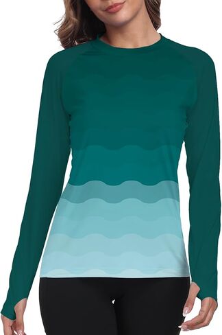 Rash Guard for Women UPF 50+ Long Sleeve Swim Shirts Sun Protection Clothing Moisture Wicking SPF Shirts HH24025 in Saudi Arabia