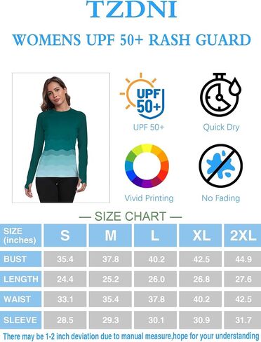 Rash Guard for Women UPF 50+ Long Sleeve Swim Shirts Sun Protection Clothing Moisture Wicking SPF Shirts HH24025 in Saudi Arabia