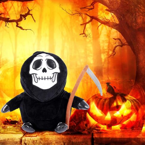 Ghostface القطيفة مع المنجل، 11 بوصة صراخ Ghostface أفخم لعبة الرعب القاتل محشوة Plushies وسادة للأطفال البالغين المشجعين حزب عيد ميلاد الهالوين in Saudi Arabia