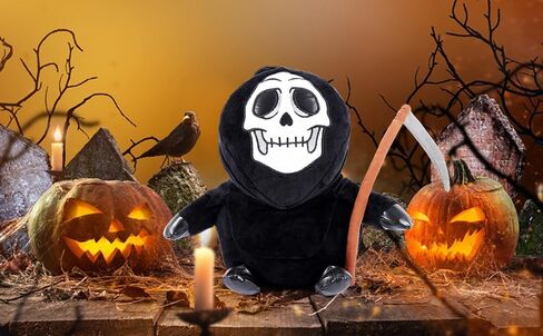Ghostface القطيفة مع المنجل، 11 بوصة صراخ Ghostface أفخم لعبة الرعب القاتل محشوة Plushies وسادة للأطفال البالغين المشجعين حزب عيد ميلاد الهالوين in Saudi Arabia