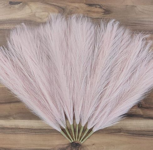 Efolki 7 PCS artificial faux pampas grass farmhouse boho decor 17" small-tall pompous grass,bedroom living room decor,kitchen home office decor, vase filler fake grass flowers plants,fall spring decor in Saudi Arabia